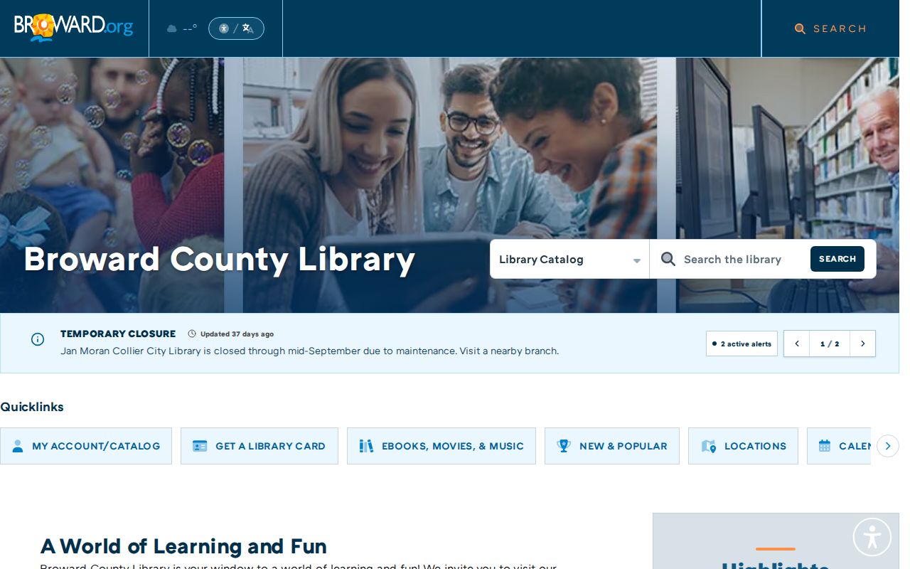 Broward Library special collections gateway for Dania Beach city directory research