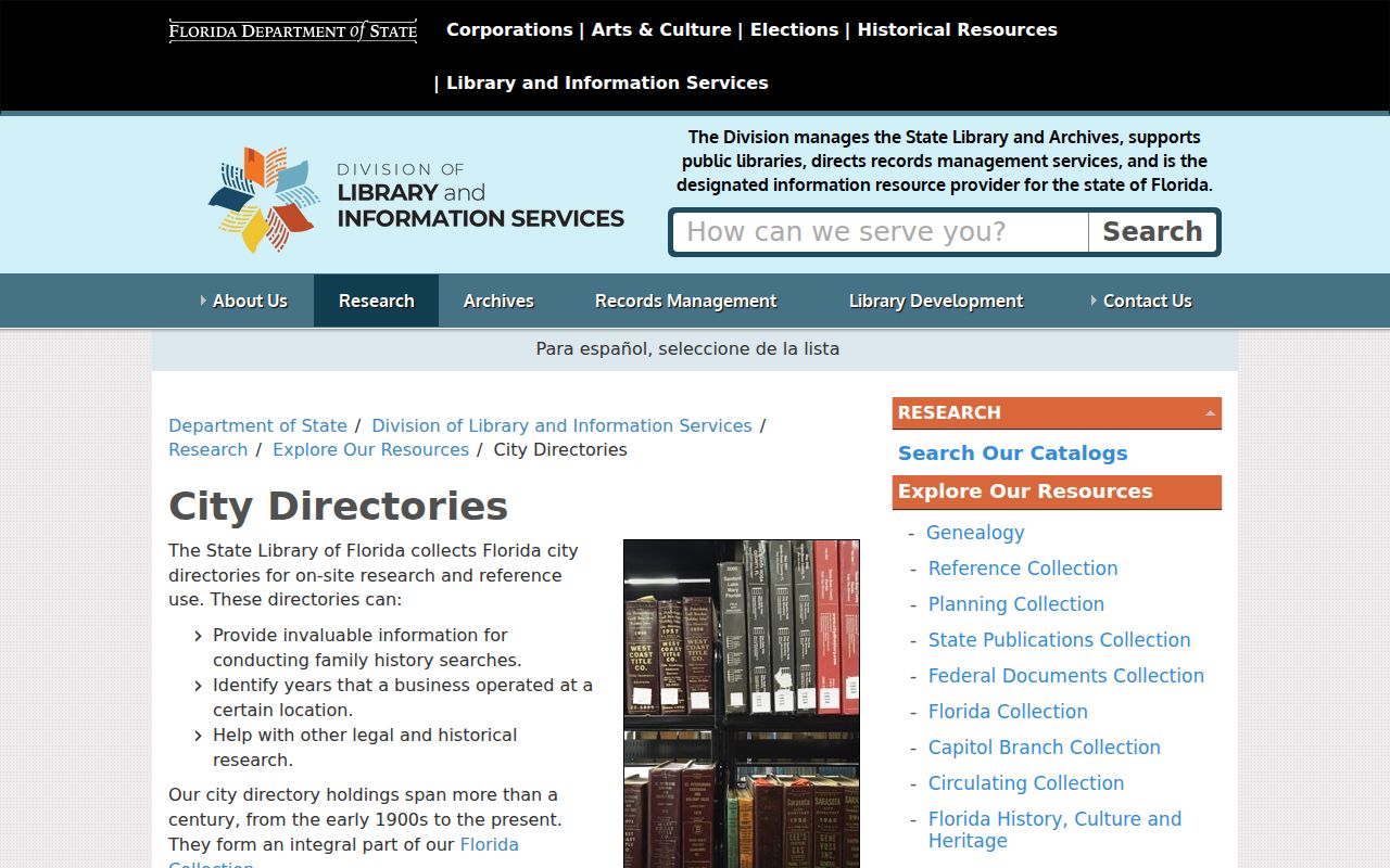 State Library of Florida city directory research guide for Dania Beach collections