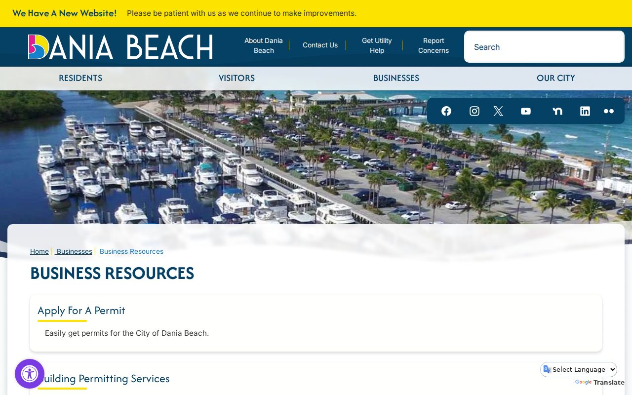 Dania Beach business and permit resources for address research