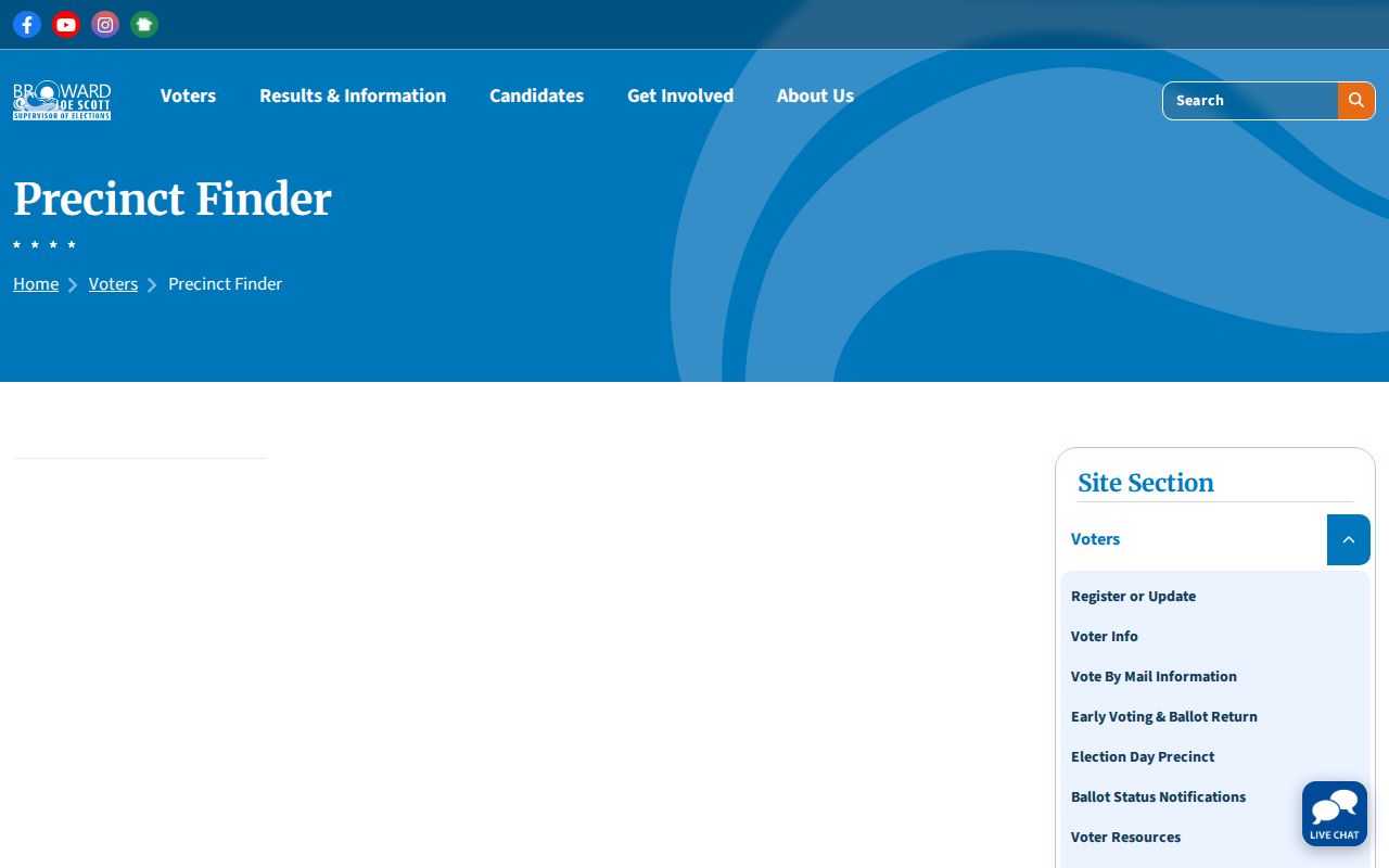 Broward precinct finder used with Dania Beach ZIP and election geography